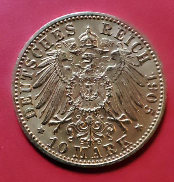 Deutschland Kaiserreich Bayern 10 Mark Otto Gold